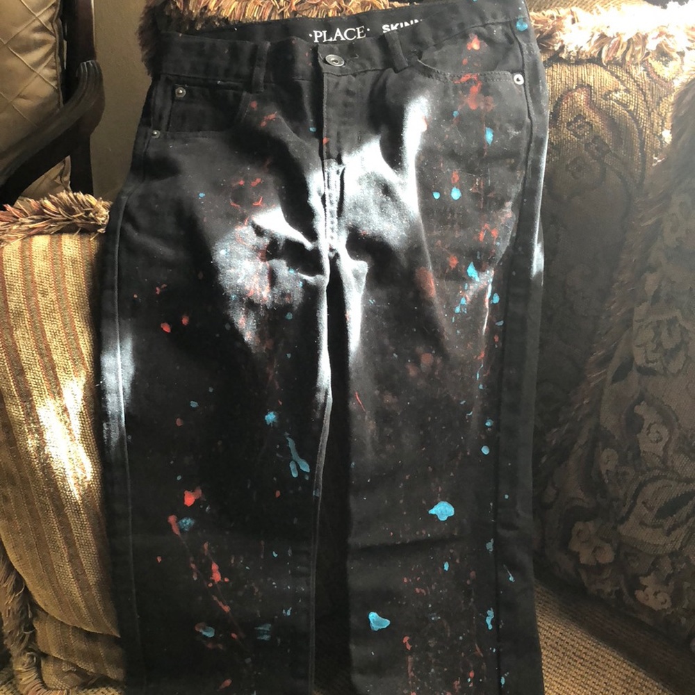 Children’s Place skinny jeans hand-painted